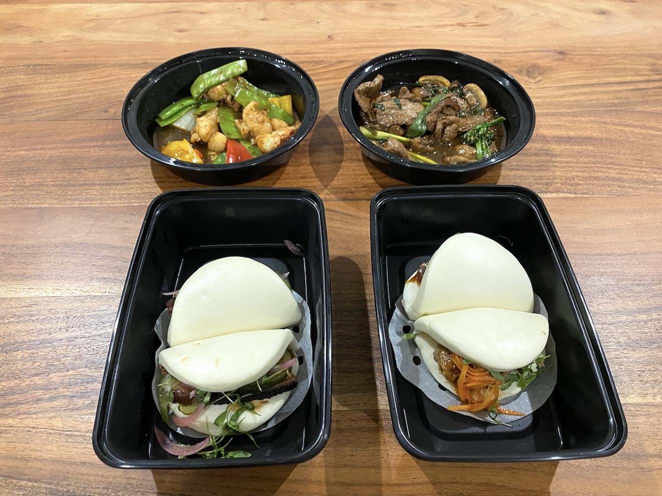BoyChoy's bao buns arrive by delivery in remarkably good condition.