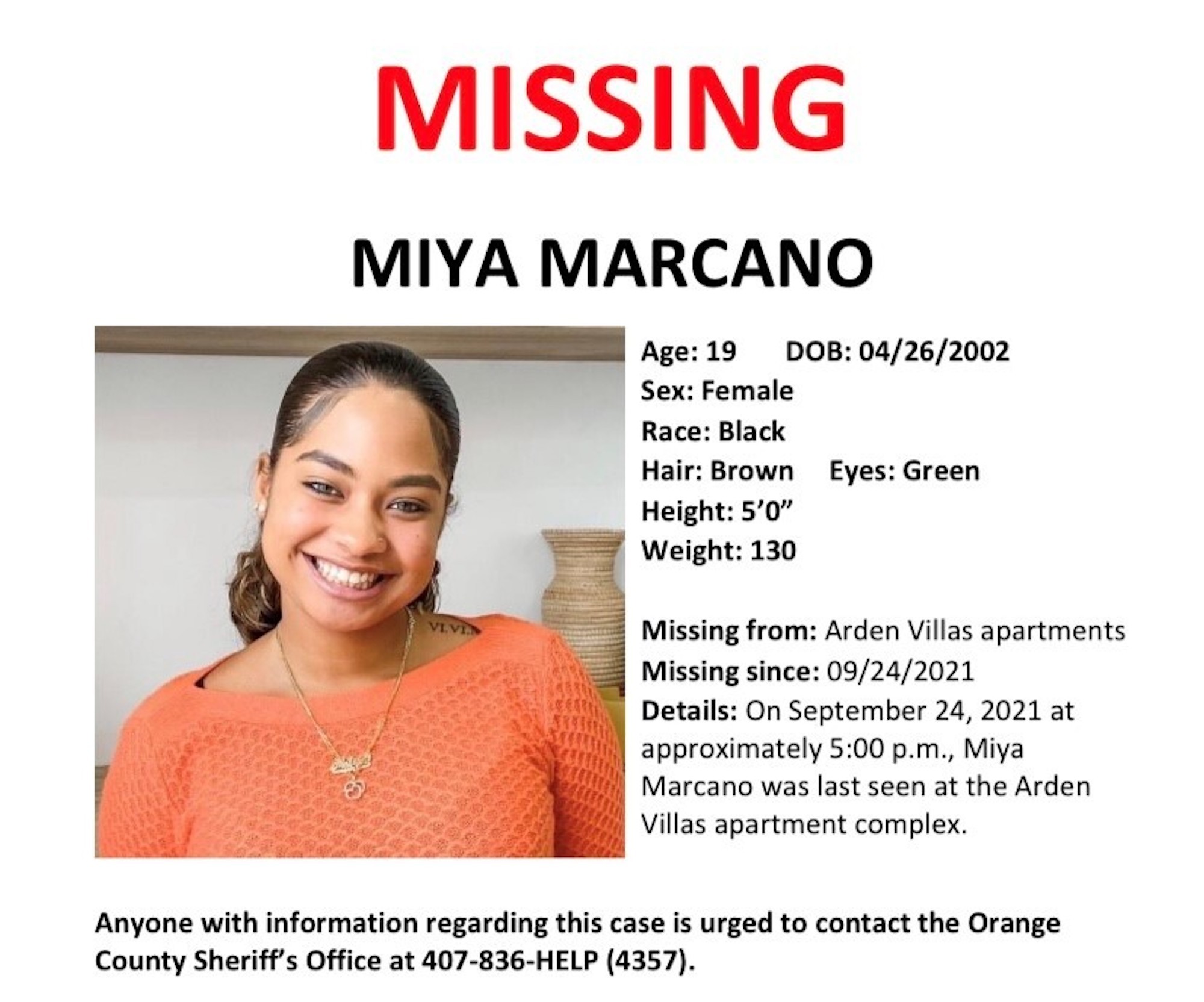 Miya Marcano Missing Teen From Fort Lauderdale Miami New Times