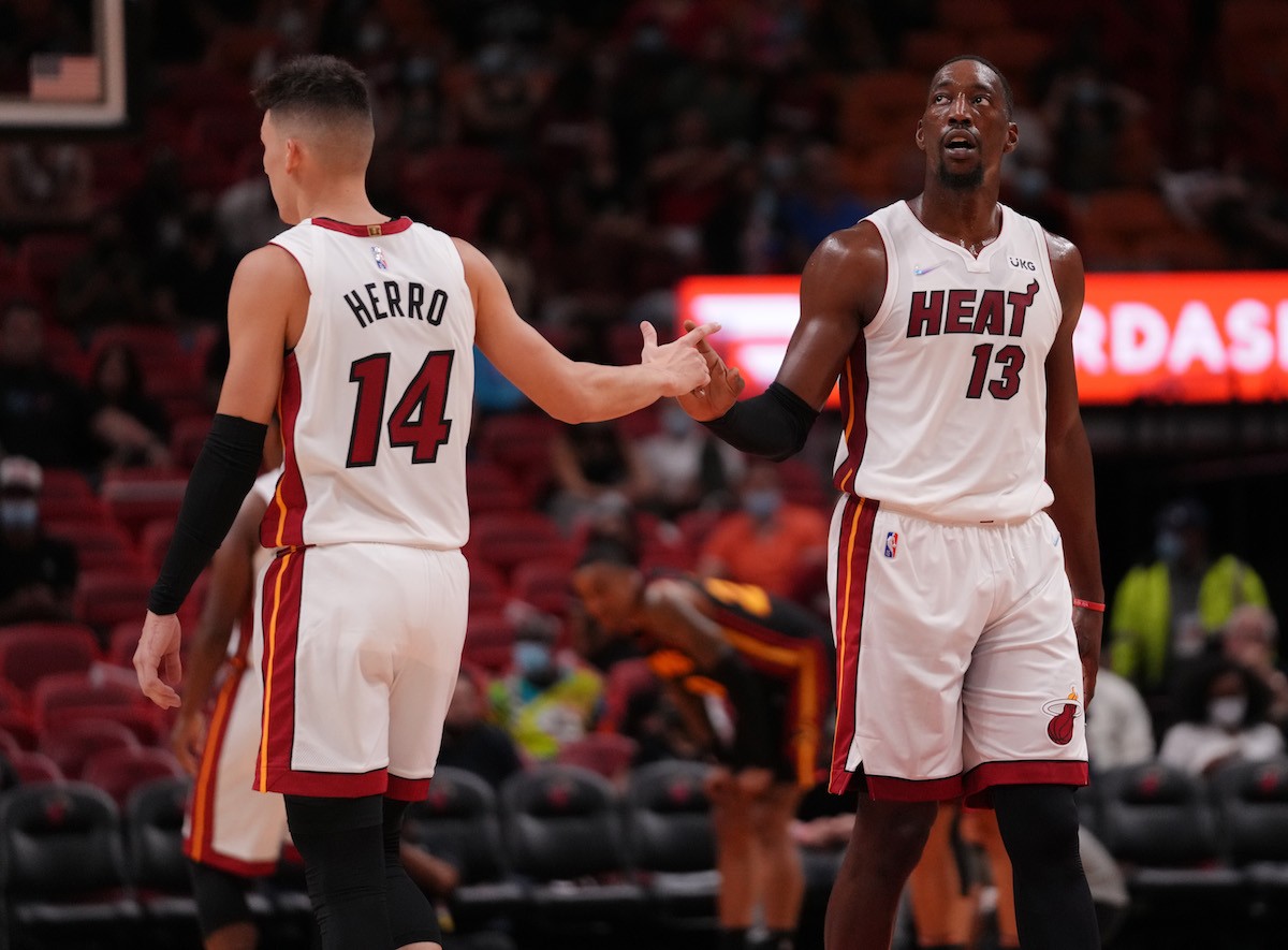 Tyler Herro of the Miami Heat warms up prior to the preseason game News  Photo - Getty Images