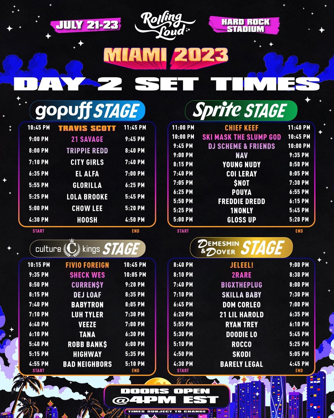 Here Are the Rolling Loud 2023 Set Times and Livestream Miami New Times