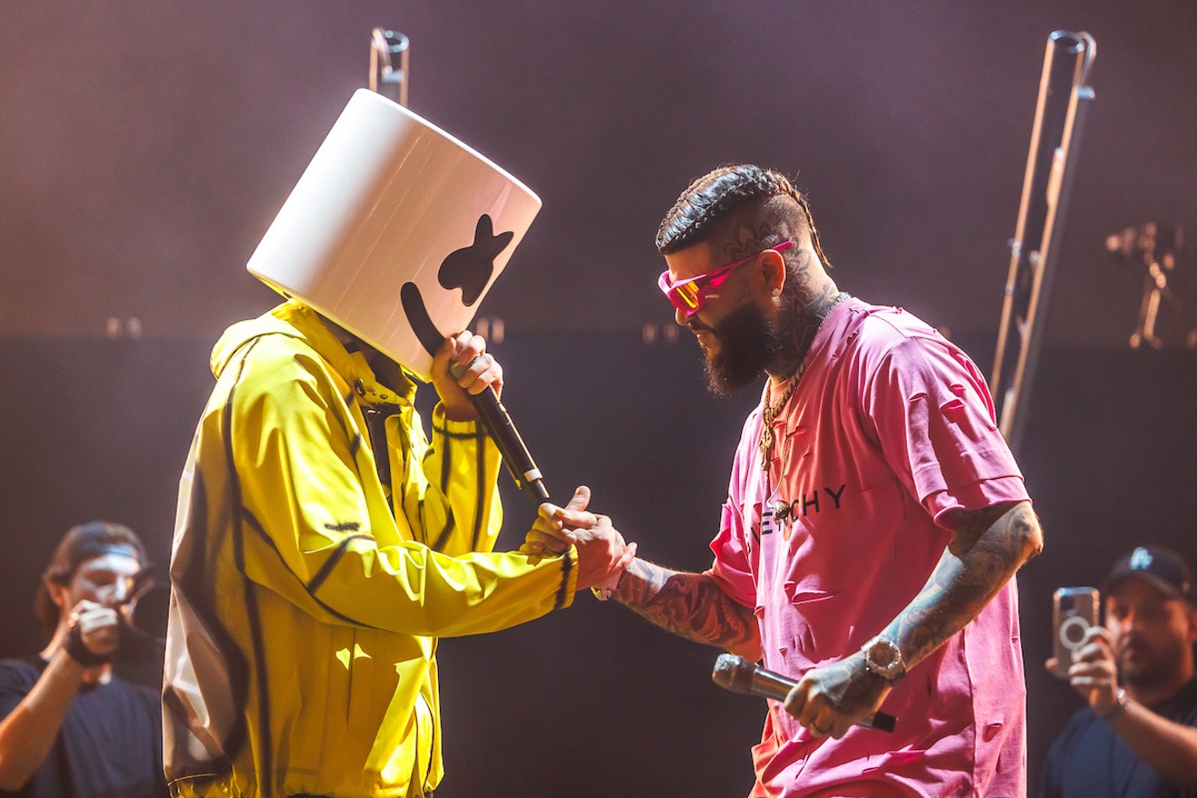 Farruko (right) joined Marshmello on the Main Stage at Ultra Music Festival. See more photos of day two of Ultra 2023 here.
