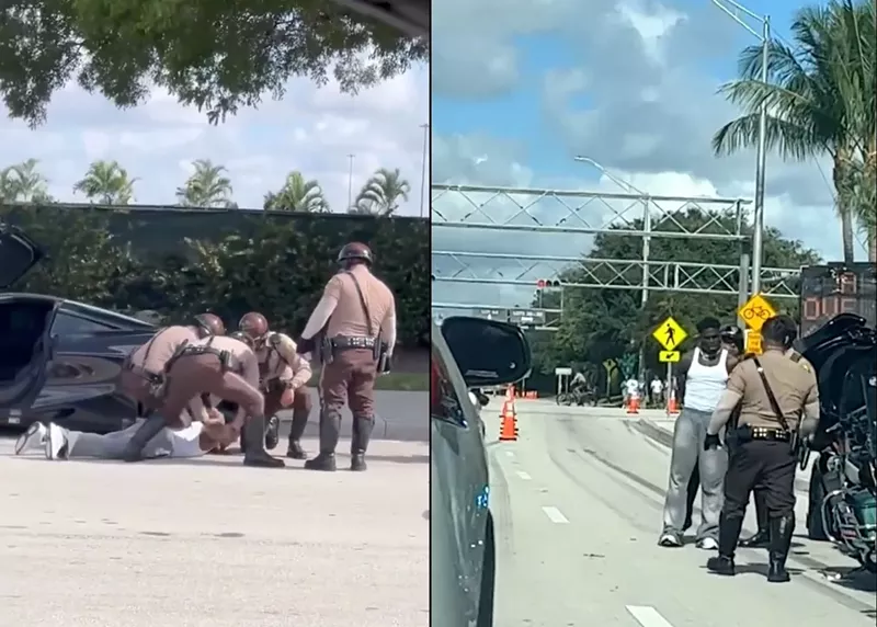 Image: Miami-Dade motorcycle cops handcuff and detain Tyreek Hill