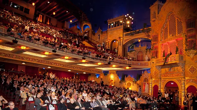 an audience at a theater