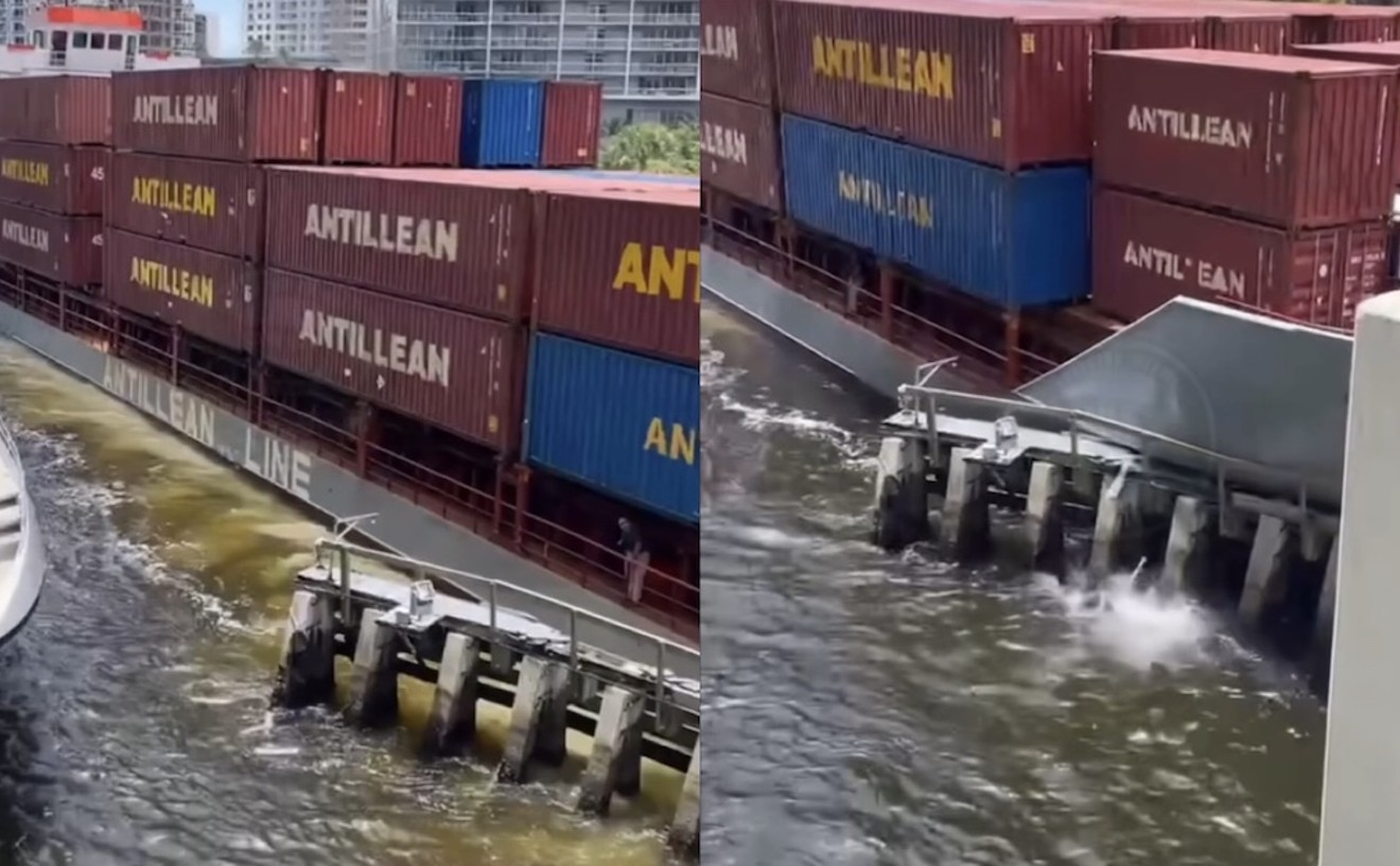 Container Ship Strikes Miami Bridge Barrier
