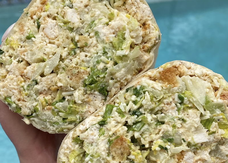 Image: chicken wrap close up