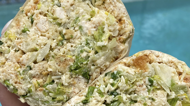 chicken wrap close up