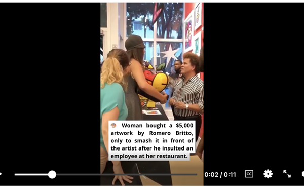 Image: Viral Video of Woman Smashing Romero Britto Sculpture Dates Back to 2017