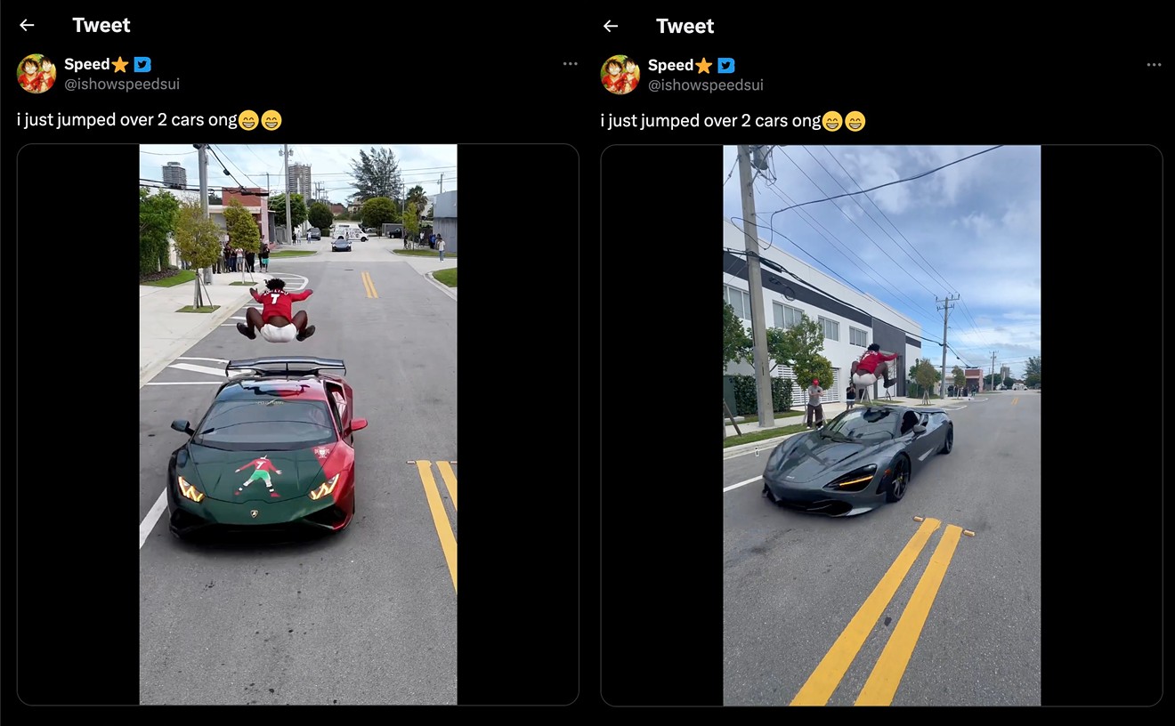 Watch: YouTube Streamer Jumps Two Oncoming Cars in Miami (Don't Try This at Home!)