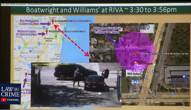 Image: A digital forensics expert for the Broward Sheriff's Office placed Michael Boatwright and Dedrick Williams at the scene of the crime.