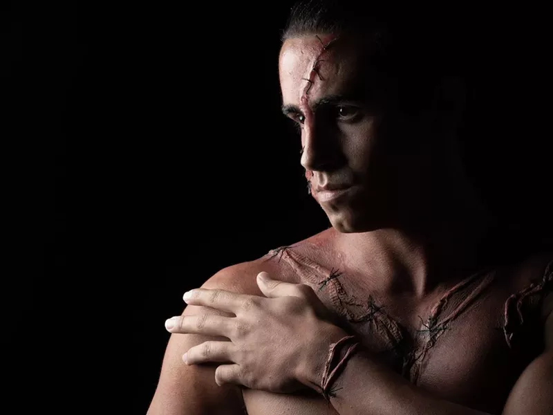 Image: Gabriell Salgado portrays Frankenstein's Monster in the Zoetic Stage production.